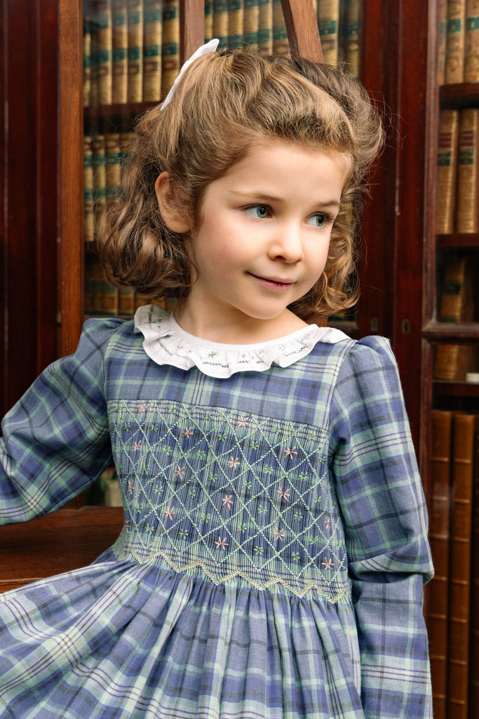 Heidi Blue Tartan Smocked Dress