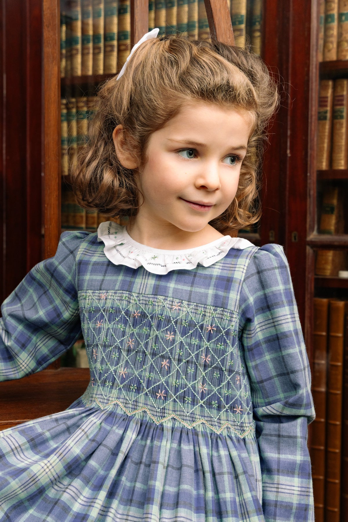 Heidi Blue Tartan Smocked Dress