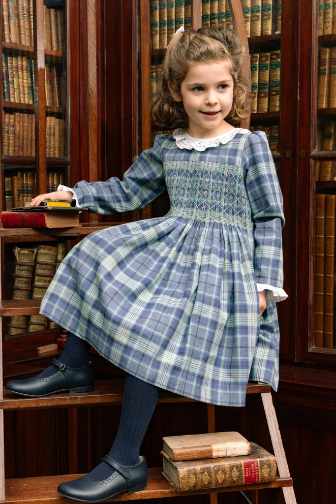 Heidi Blue Tartan Smocked Dress