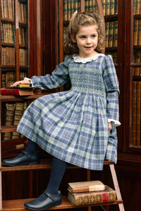 Heidi Blue Tartan Smocked Dress