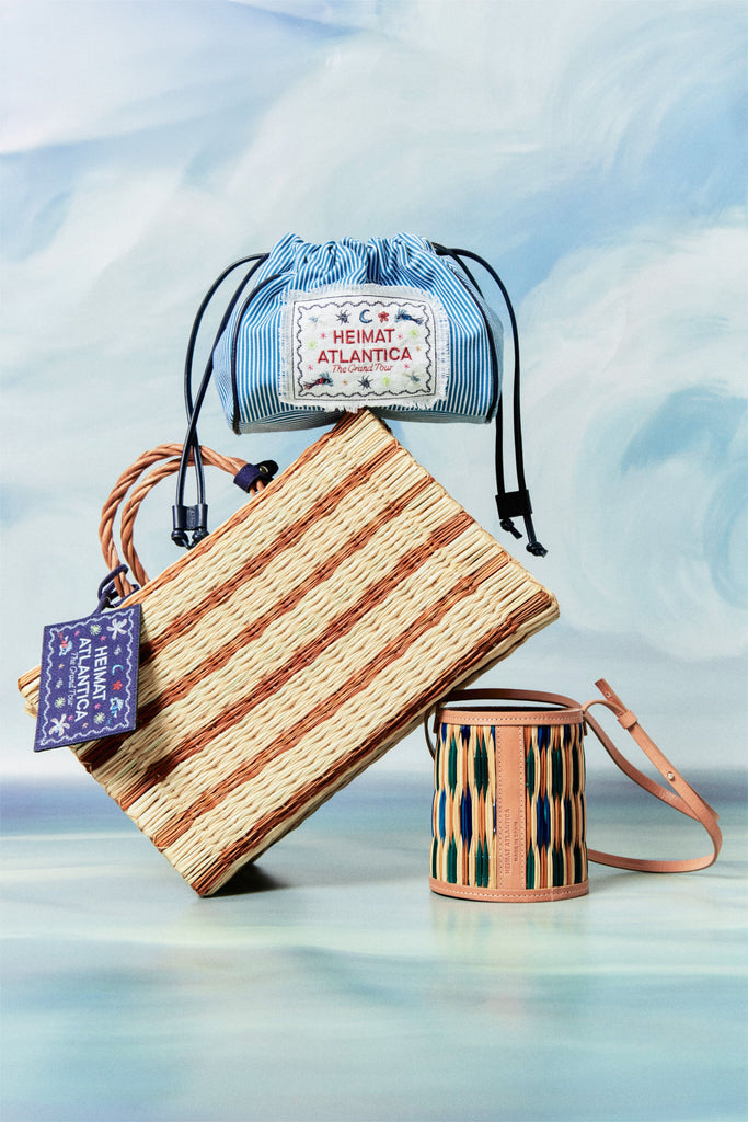 "The Grand Tour Collection" Beach Basket in Mustard