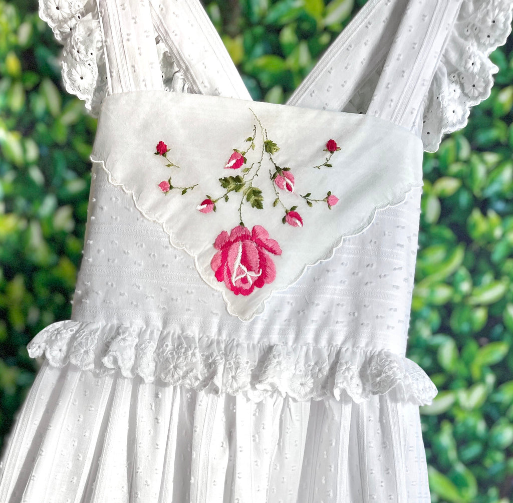 Heirloom Handkerchief Dress in Hot Pink Rose, 12Y