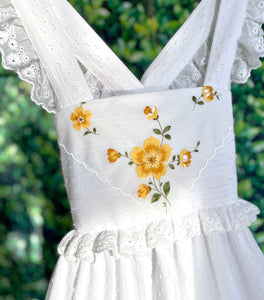 Heirloom Handkerchief Dress in Multicolored Flower Garden, 12Y