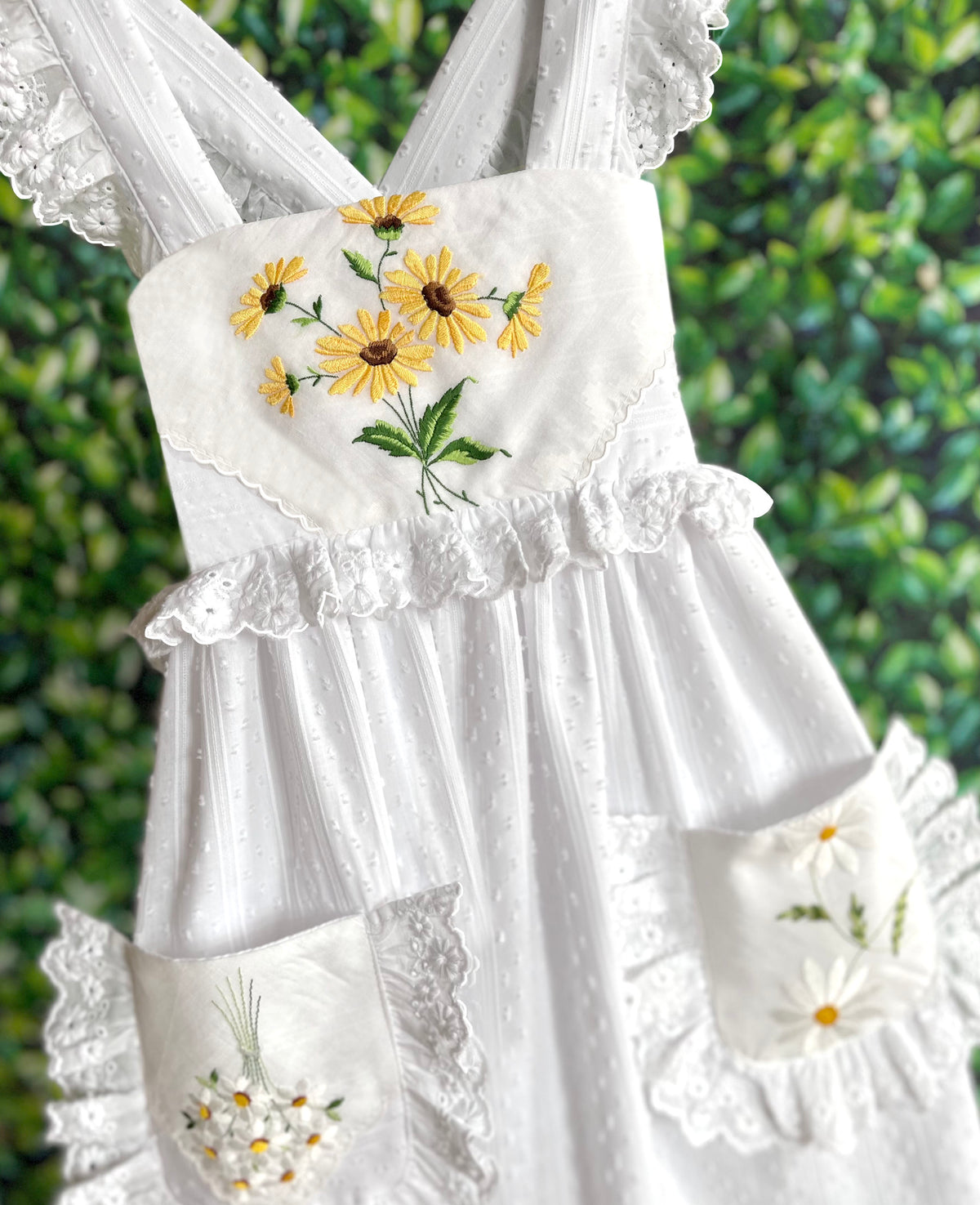 Heirloom Handkerchief Dress in Provençal Sunflowers & Daises, 8Y