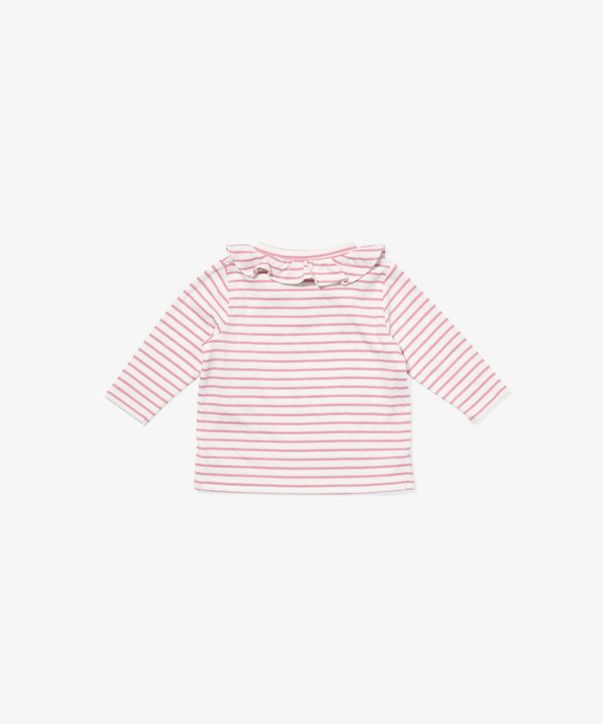 Hen Baby Shirt in Rose Mini Stripe