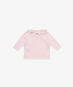 Hen Baby Shirt in Rose Mini Stripe