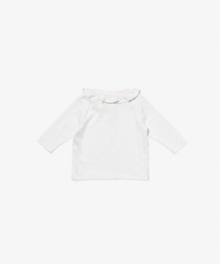 Hen Baby Shirt in Vanilla Piping