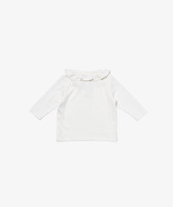 Hen Baby Shirt in Vanilla Piping