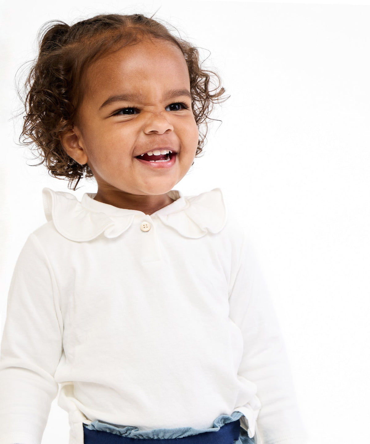 Hen Baby Shirt in Vanilla Piping