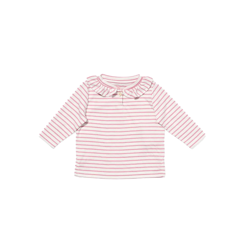 Hen Baby Shirt in Rose Mini Stripe