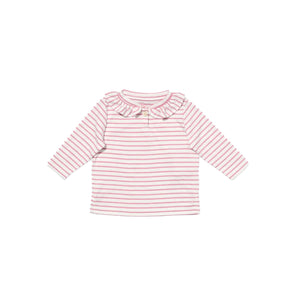 Hen Baby Shirt in Rose Mini Stripe