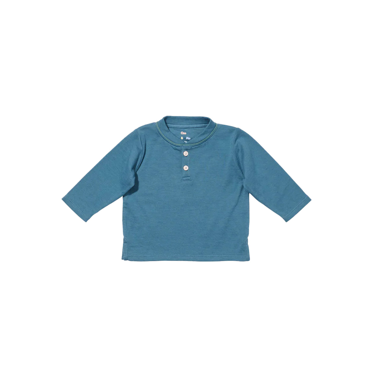Henley Baby T-Shirt in Petrol