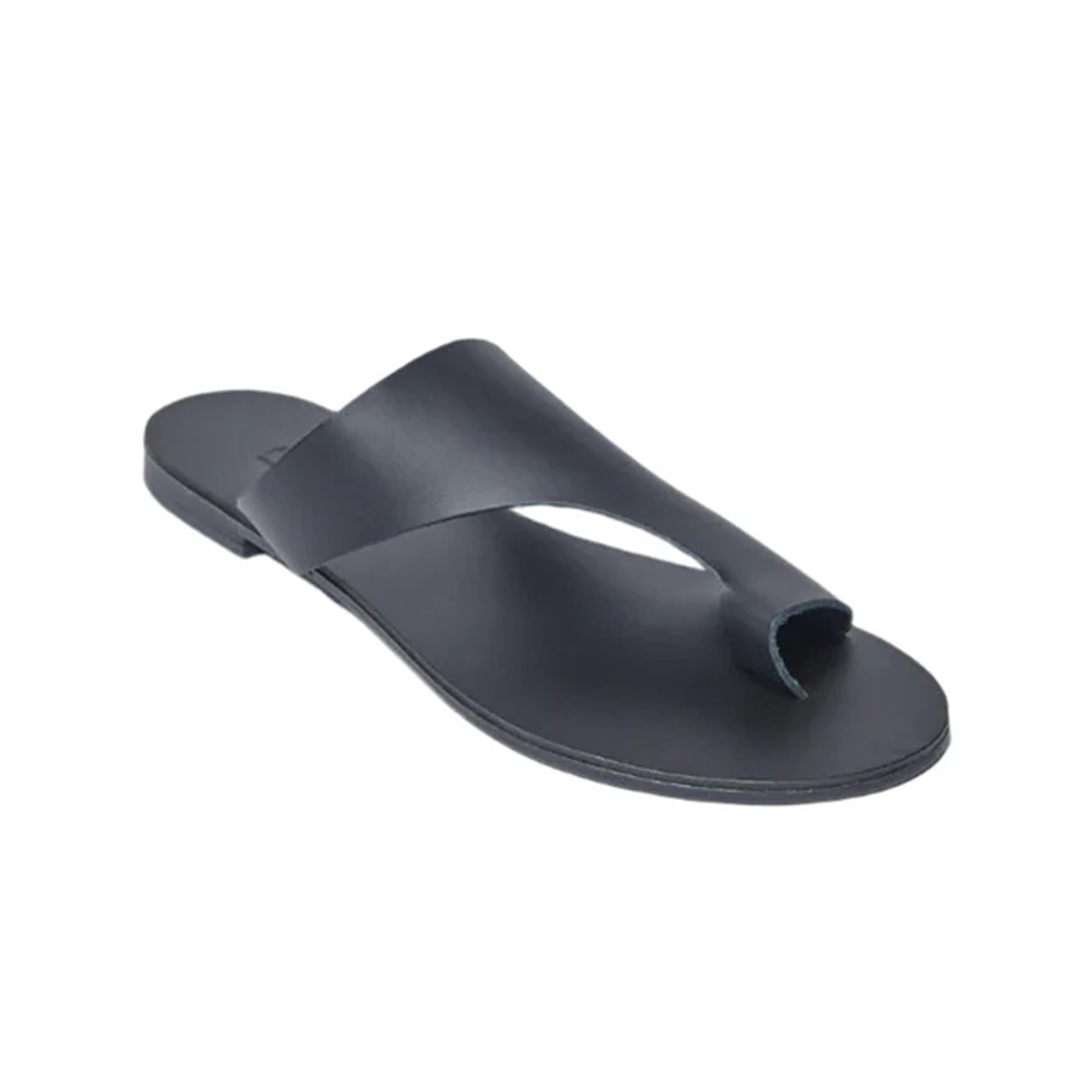 Hera Vegetable Tanned Leather Sandal in Black