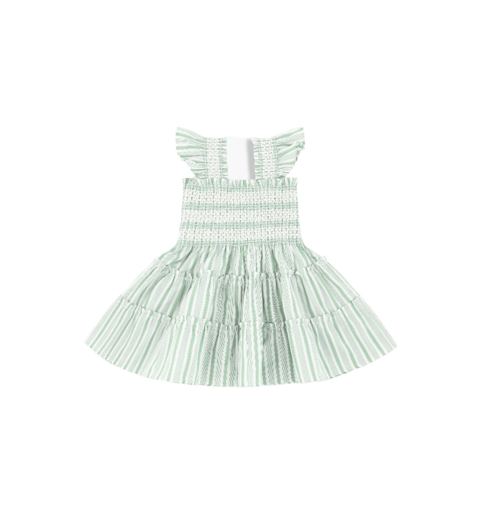 The Tiny Ellie Nap Dress in Apple Green Stripe