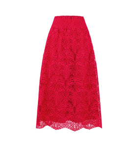 The Delphine Nap Skirt in Cerise Lace