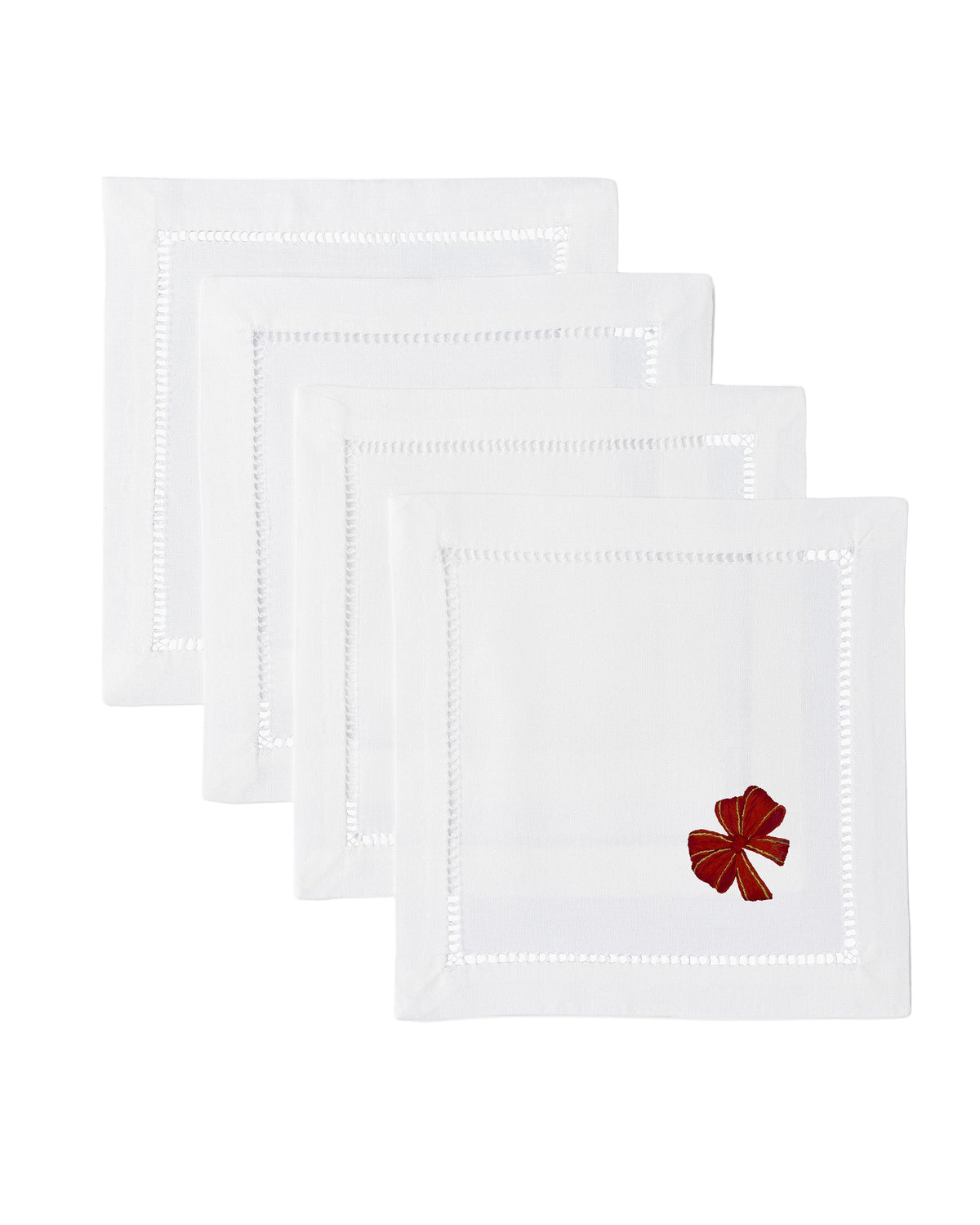 Holiday Red Bow Cocktail Napkins