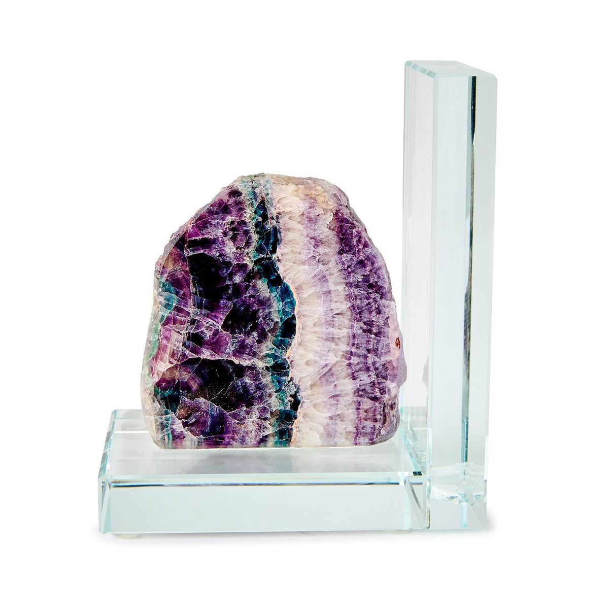 Fluorite Quartz Crystal Bookends, Set of 2