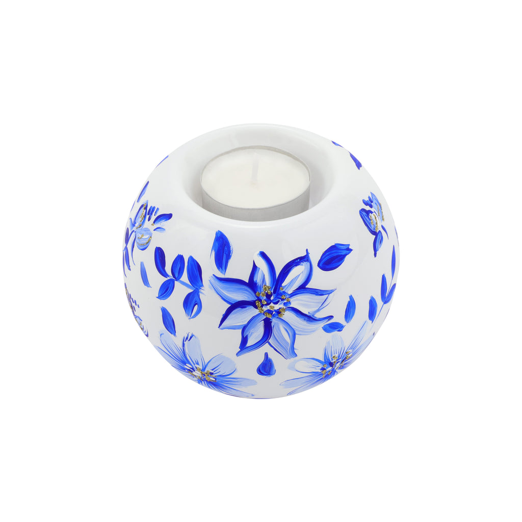 Illuminare Blue Flowers Votive in Blue