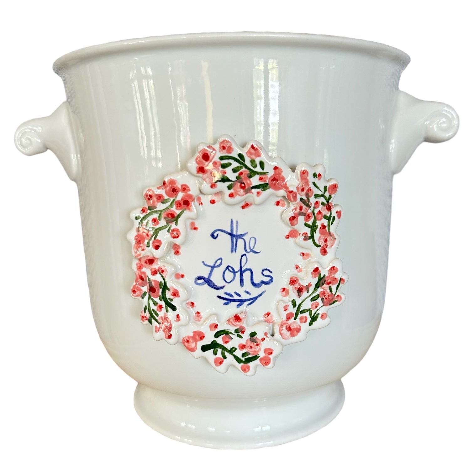Cache Pot with Crest - Bougainvillea - Premium  from Tricia Lowenfield Design