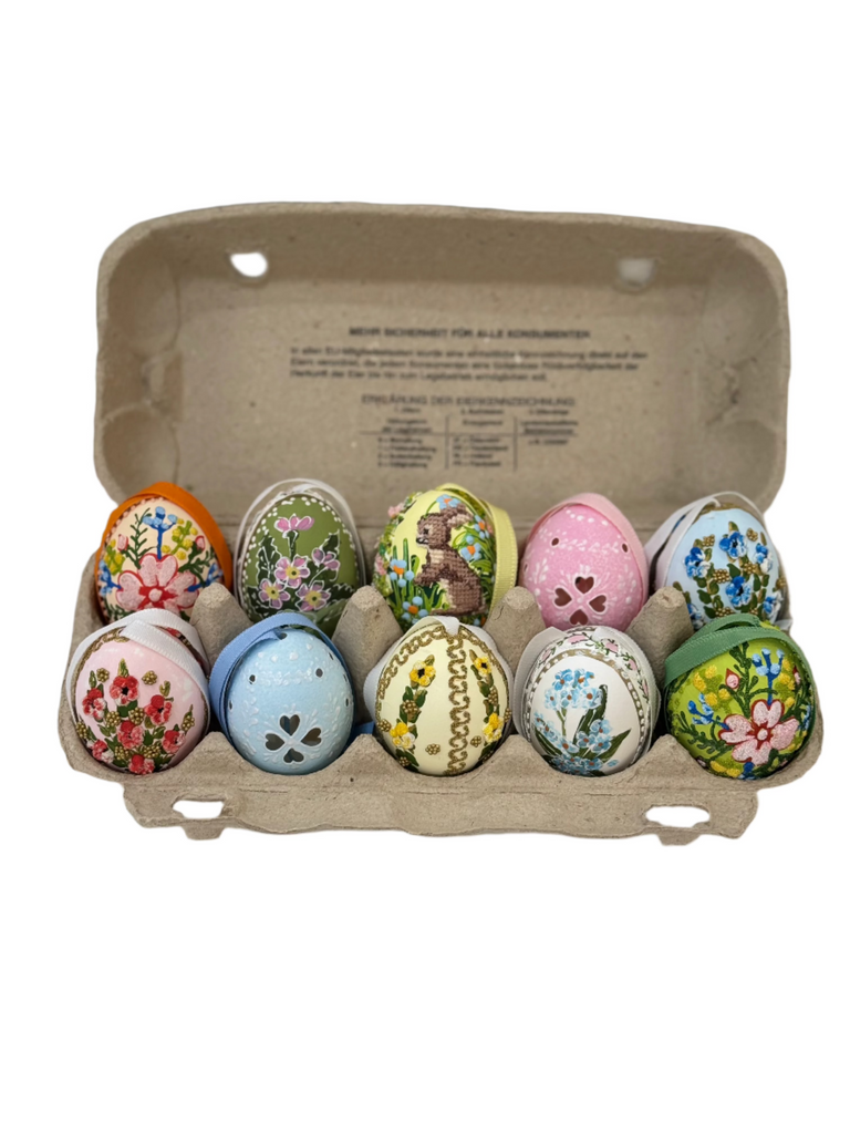 Hand-Painted Easter Eggs, Mixed Set of 10