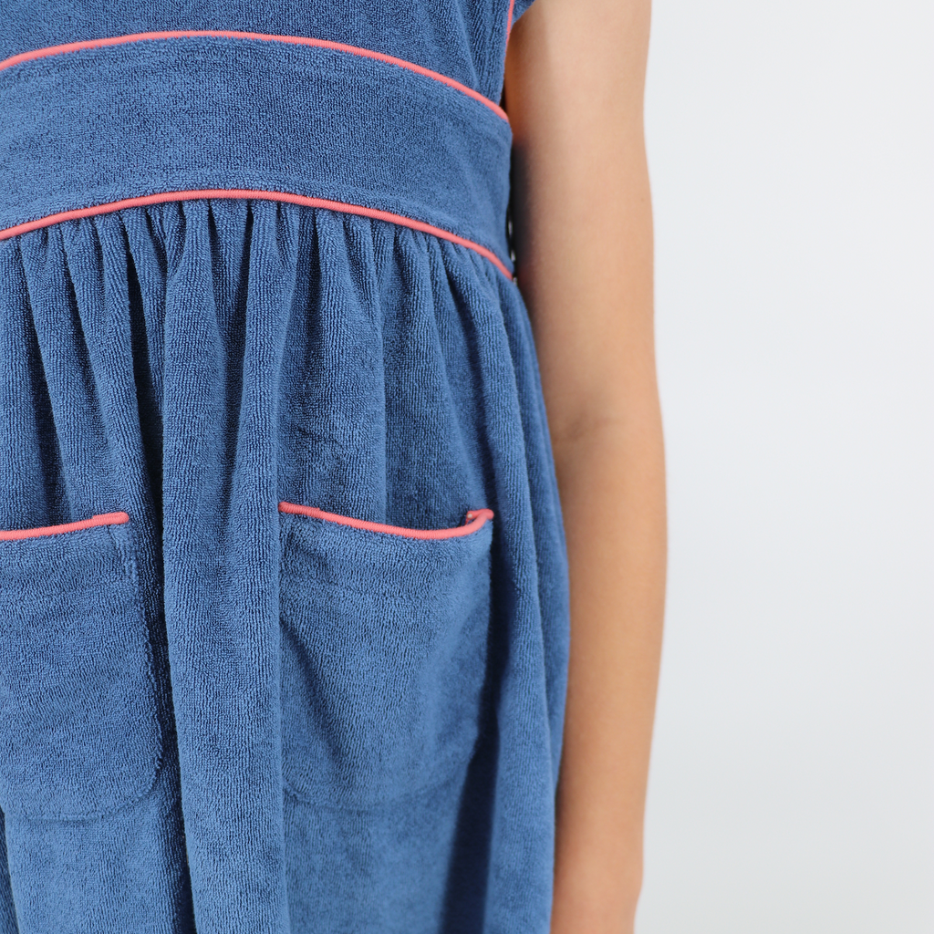 Girl’s Newport Navy French Terry Pinafore Dress