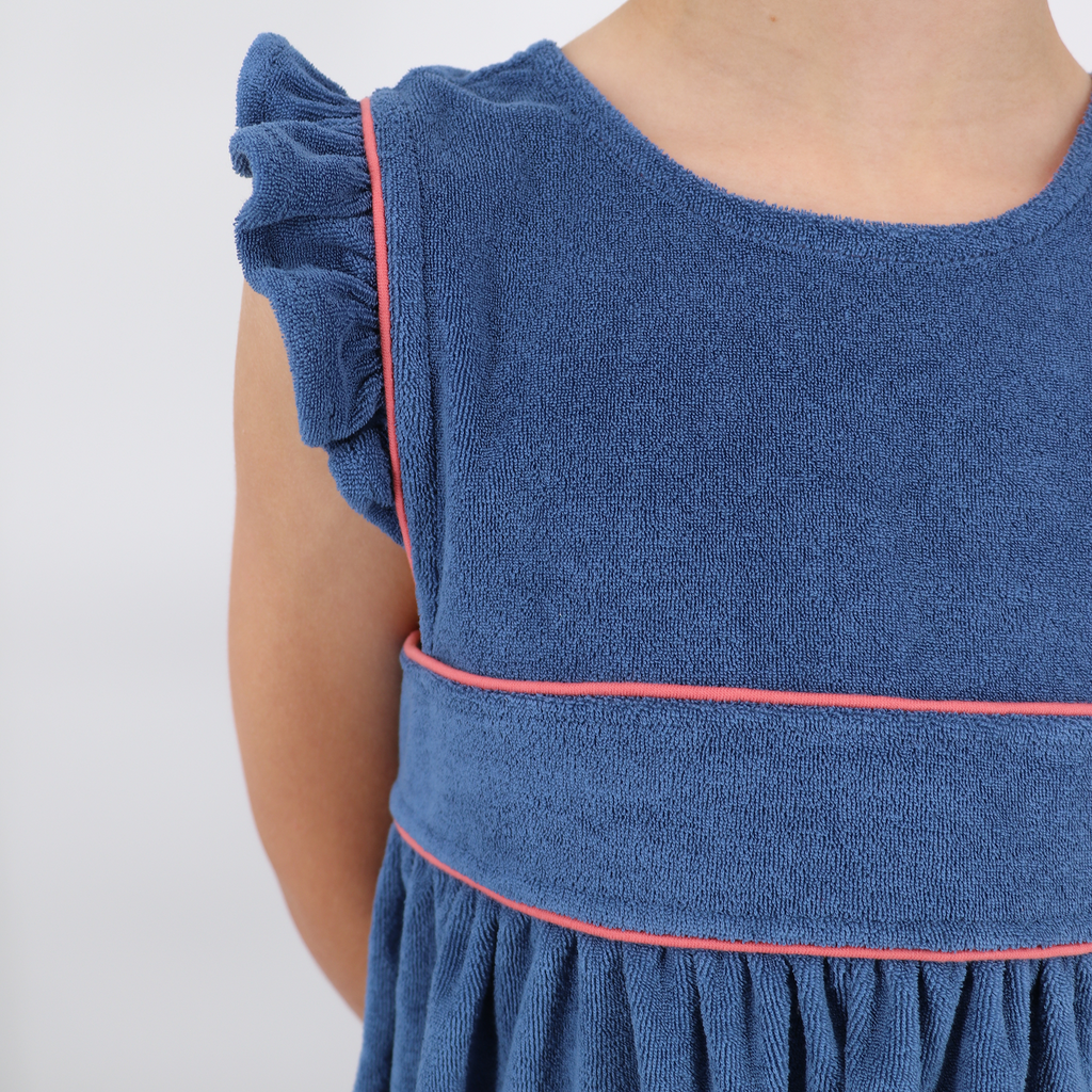 Girl’s Newport Navy French Terry Pinafore Dress
