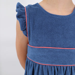 Girl’s Newport Navy French Terry Pinafore Dress