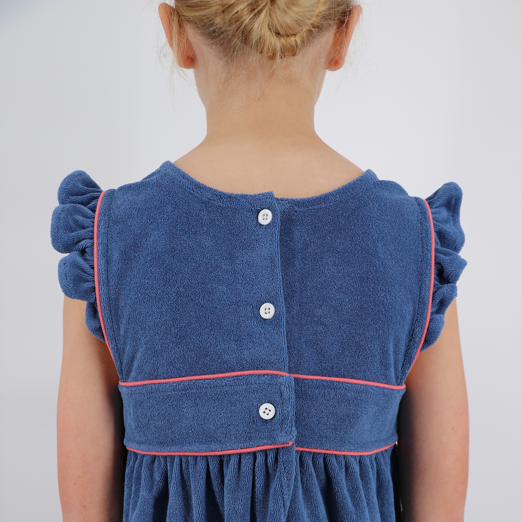 Girl’s Newport Navy French Terry Pinafore Dress