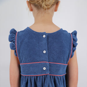Girl’s Newport Navy French Terry Pinafore Dress
