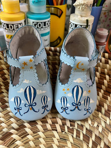 Hot Air Balloon Hand-Painted Baby Shoes