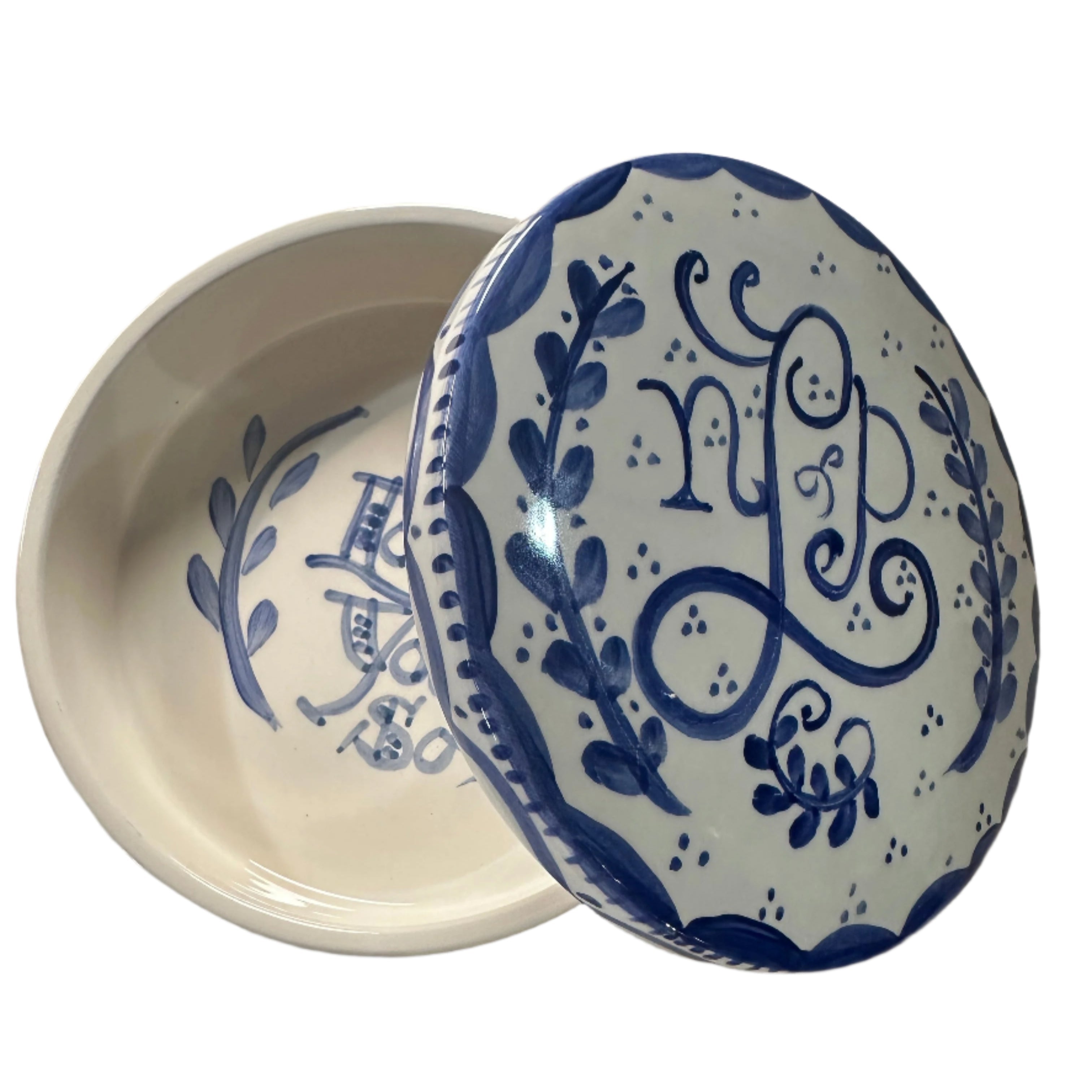 Round Keepsake Box (Blue and White) - Premium  from Tricia Lowenfield Design