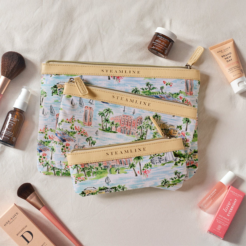 The Hamilton Princess Bermuda x SteamLine Cosmetic Case Set
