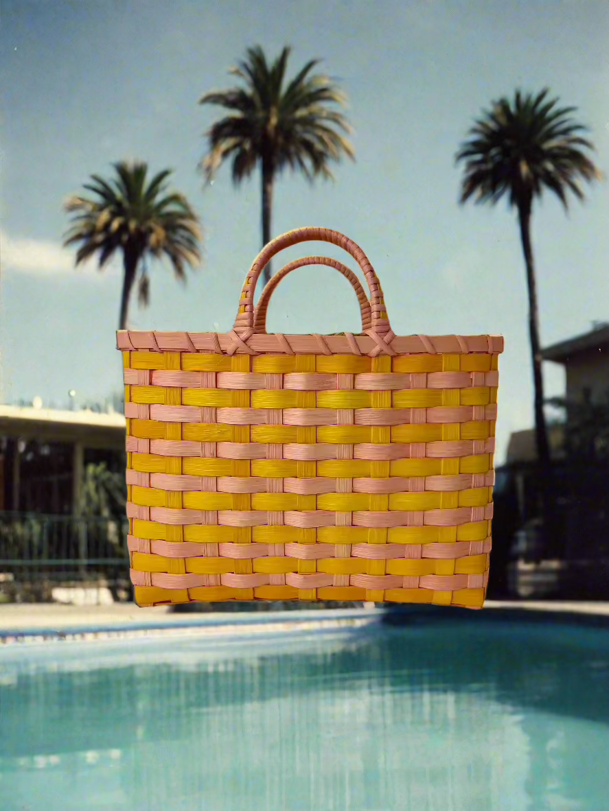 Retro-Travel Tote in Pink Lemonade