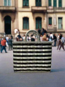 Retro-Travel Tote in Black & Grey