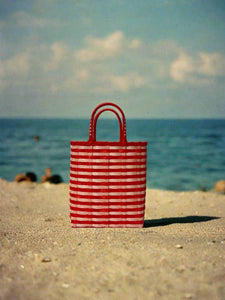 Retro-Travel Bucket in Tiger Lily & Scarlet