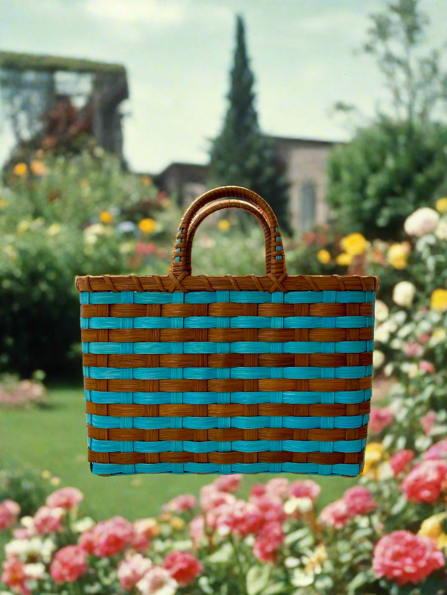 Retro-Travel Tote in Sea Glass & Rust