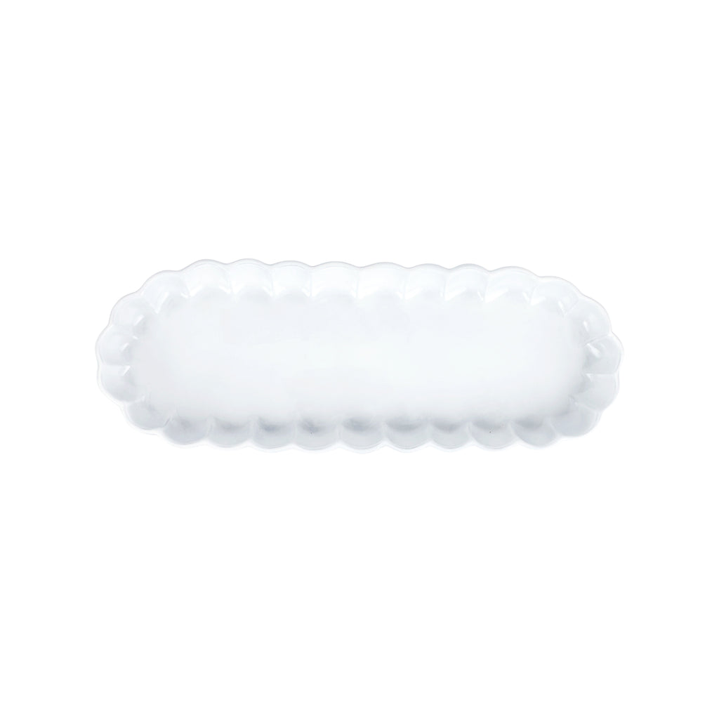 Incanto Ruffle Oval Tray in White