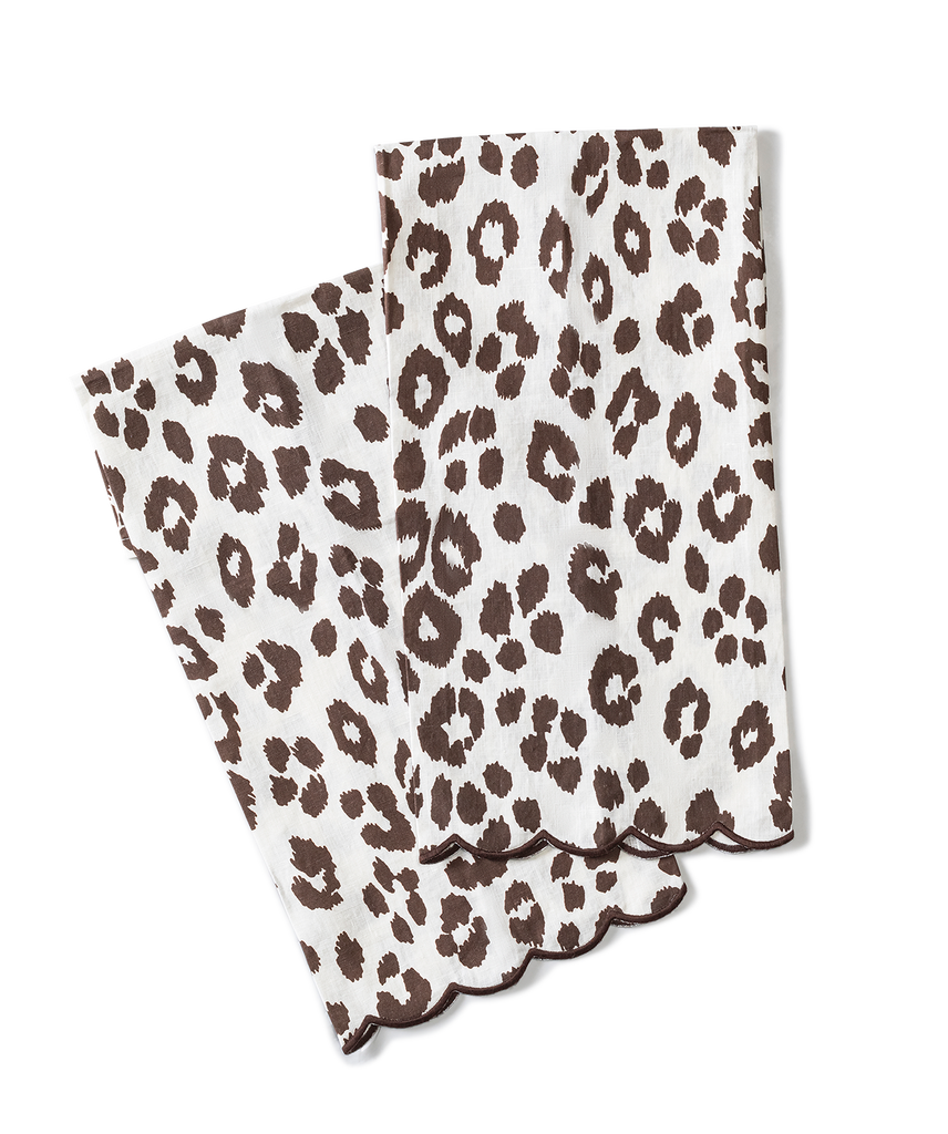 Matouk Schumacher Iconic Leopard Guest Towels, Set of 2