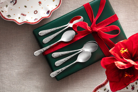 Toys Delight Flatware Coffee Spoons in Silver, Set of 6