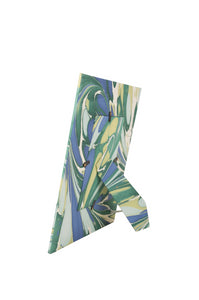 Hand-Marbled Large Wall Picture Frame 5x7 in Green & Blue