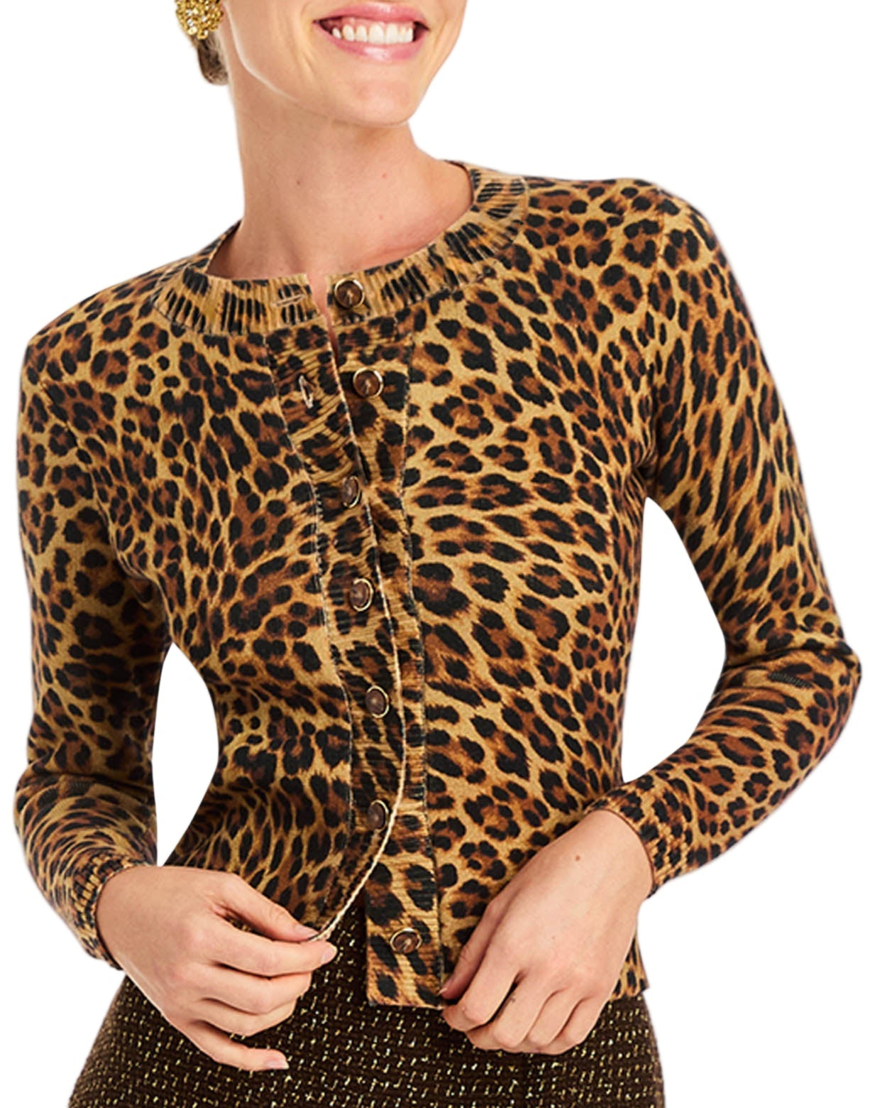 Isabel Cardigan in Leopard Brown