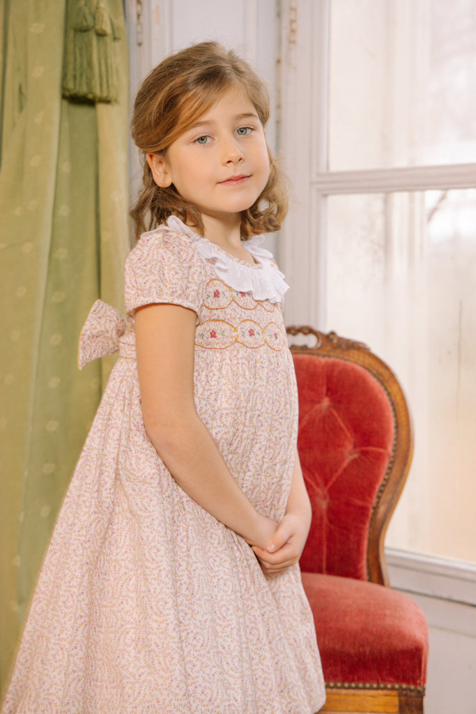 Isadora Short Sleeve Floral Smocked Dress