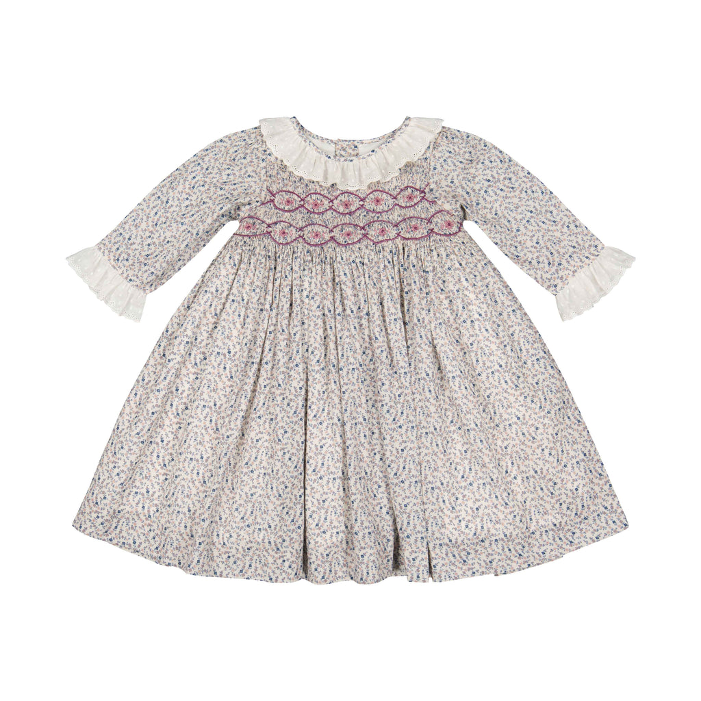 Isadora Floral Long Sleeve Smocked Dress