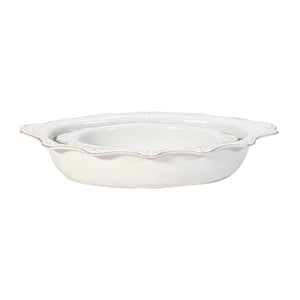 Berry & Thread Oval Baker in Whitewash, Set of 2