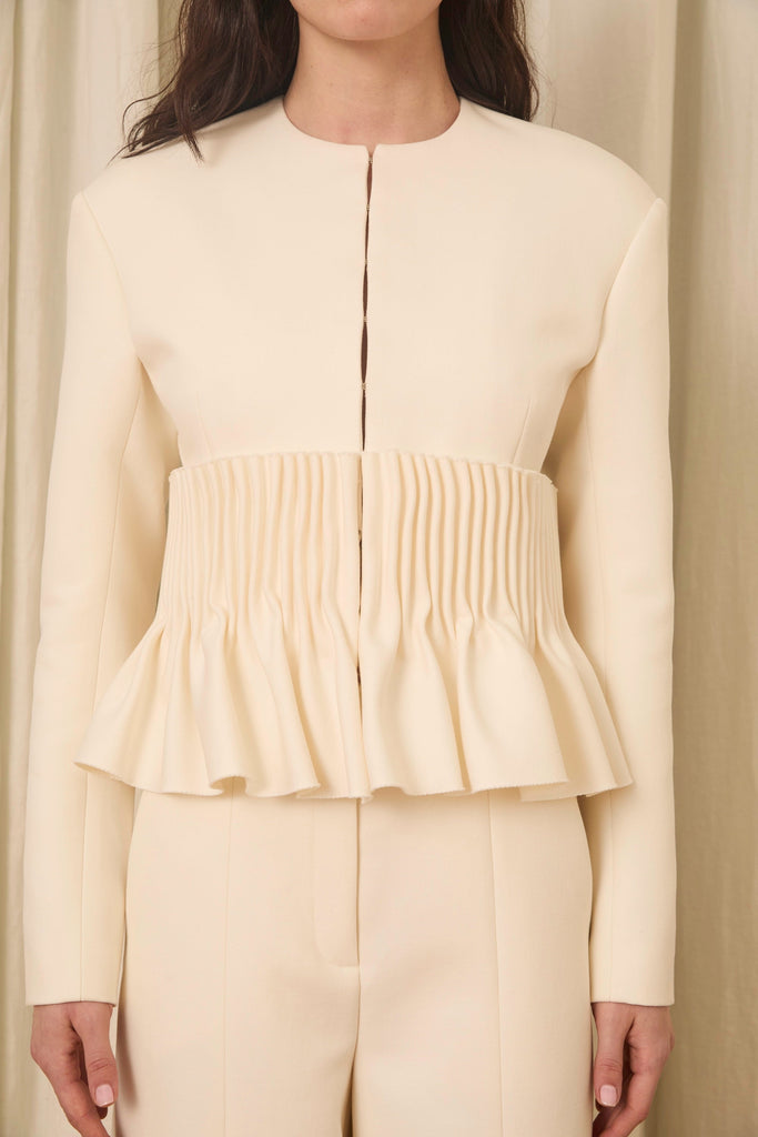 Jane Peplum Blazer in Wool & Cotton