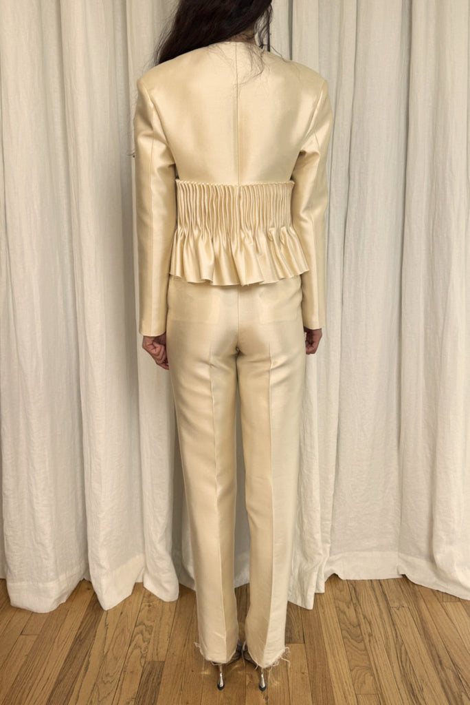 Jane Peplum Blazer in Silk & Wool