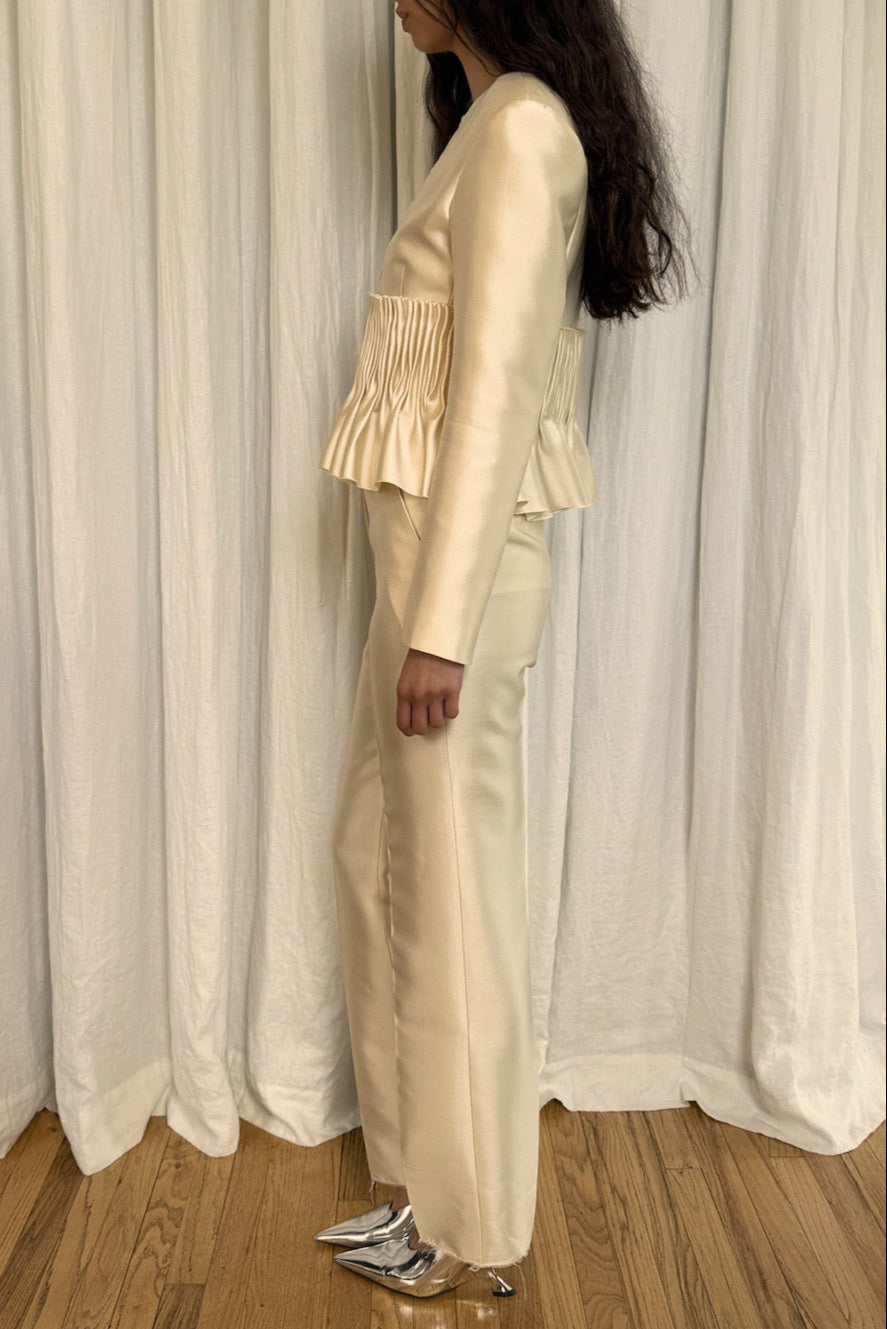 Jane Peplum Blazer in Silk & Wool