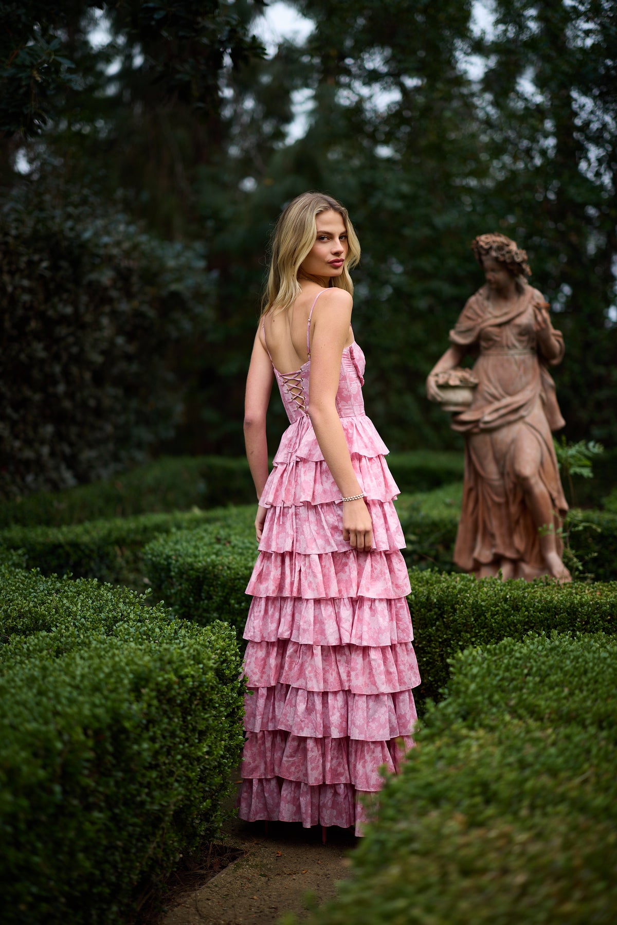The Josephine Dress in Pink Peony Print