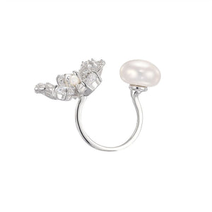 Pearl Snow Rose Ring