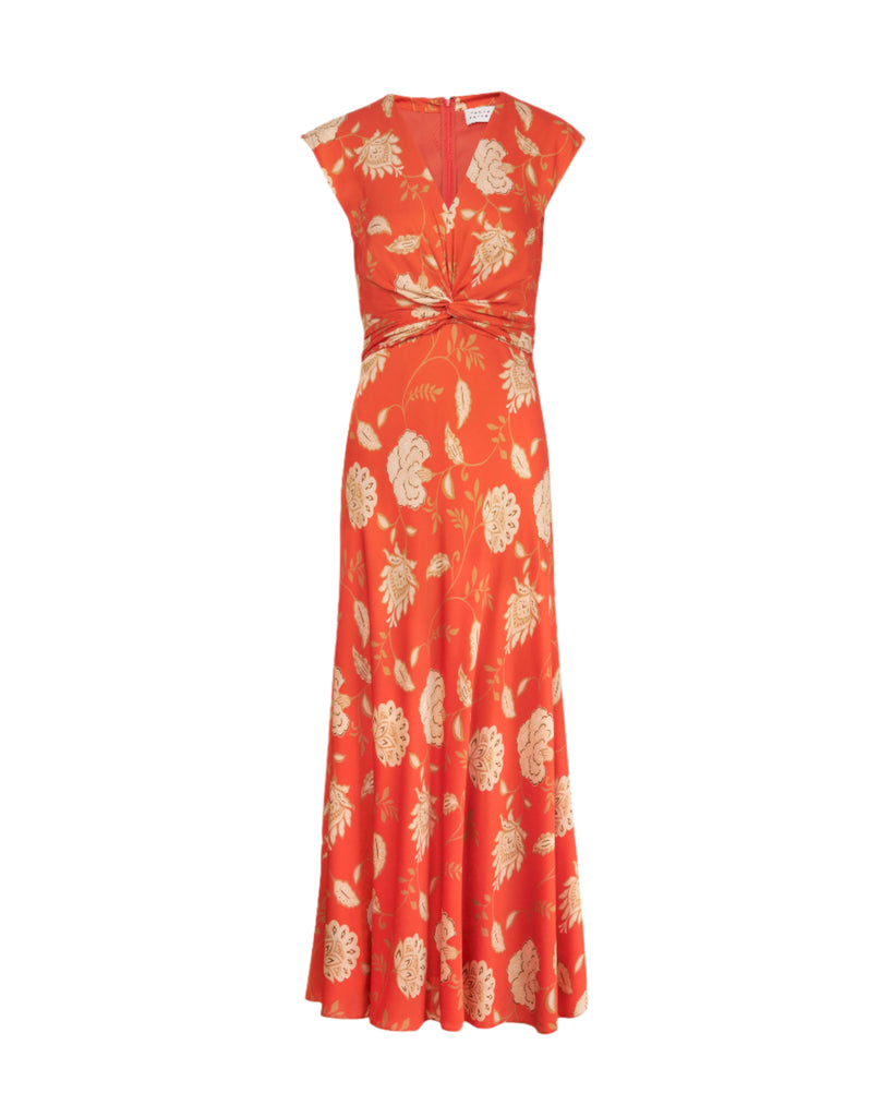 Julia Dress in Tomato, Cream, & Mocha